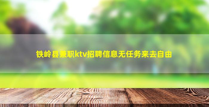 铁岭县兼职ktv招聘信息无任务来去自由